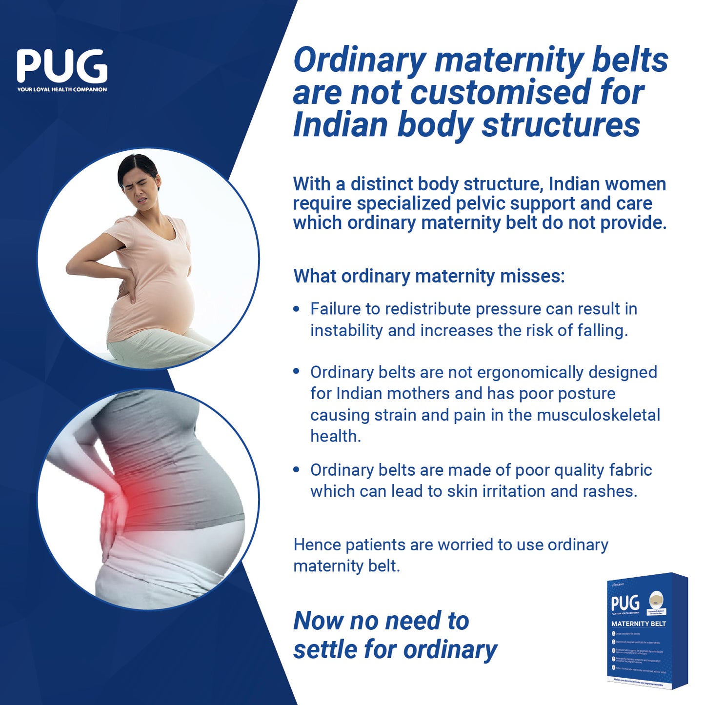 Pug Maternity Support Belt, Universal Size, Nurture Your Pregnancy Comfort, Embrace care with our adjustable Maternity Support for Abdomen, Pelvic, Waist, and Back Pain Relief, Suitable for Every Trimester
