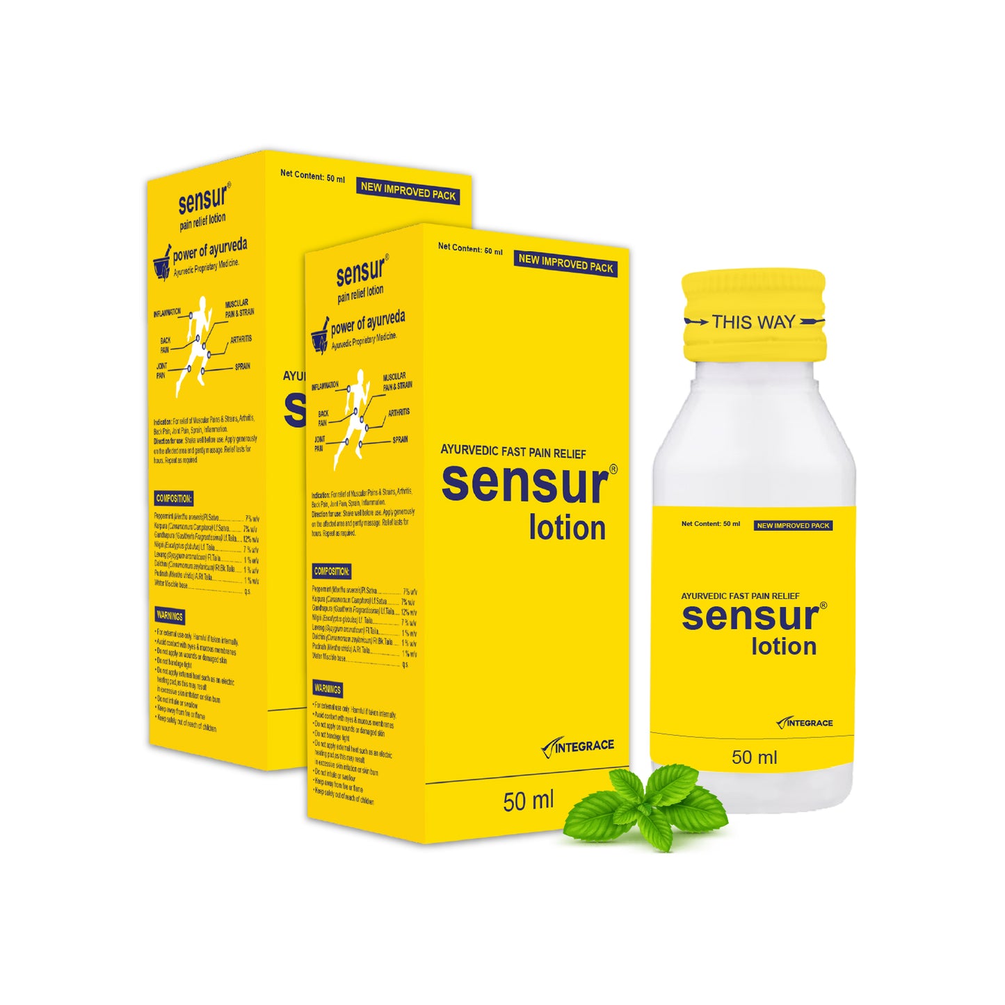 Sensur Natural & Ayurvedic Pain Relief Lotion, 50ml, Fast Relief, All Pains, One solution