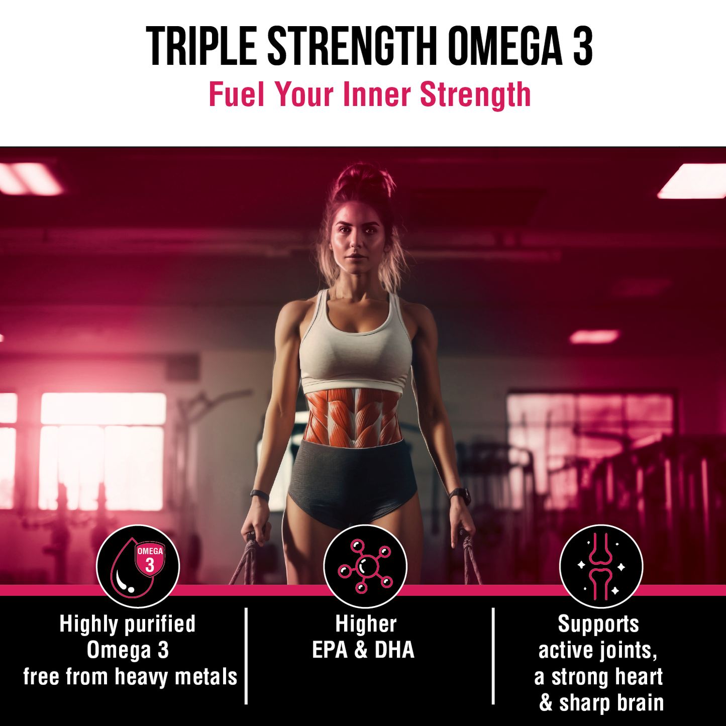 BON Omega 3 Fish Oil for Women 1250mg with Vitamin D3 & K2 – Easy to Swallow Smaller Softgels | 3X Triple Strength 560mg EPA & 400mg DHA | Supports Heart, Bone Health, Brain, Immunity, Healthy Skin & Hair | 90 Softgels | Non-GMO, Burpless, Anti-Reflux