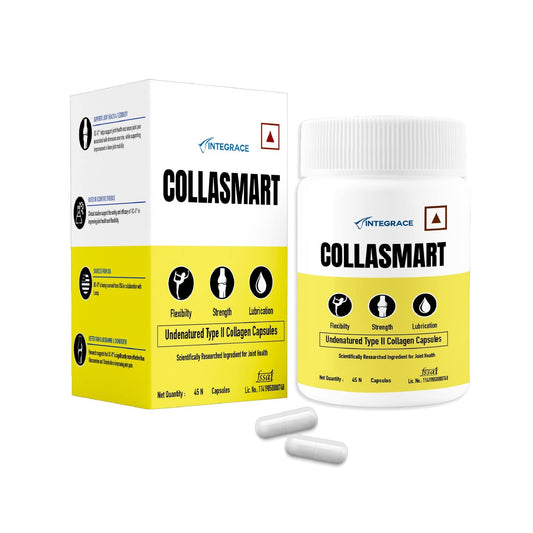 Collasmart UC-II Undenatured Type II Collagen Capsules, 45 Capsules, Daily Protein Supplement for Men & Women, Sourced from USA, Strengthens & Lubricates Joints