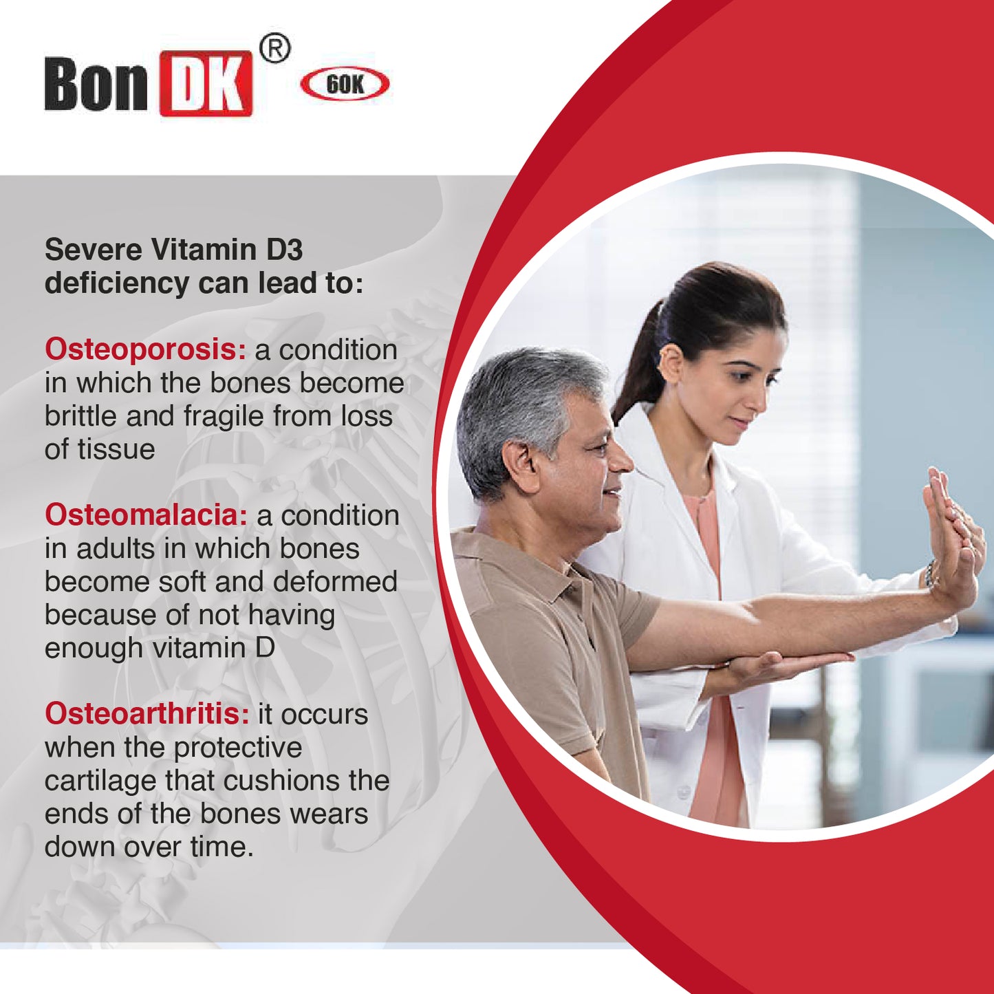 Bon DK 60K Vitamin D3 Cholecalciferol 60000 IU Capsules, 20 Soft Gelatin Capsules in Pack of 5, Weekly Supplement for Men and Women, Boosts Immune System, Easy to Swallow