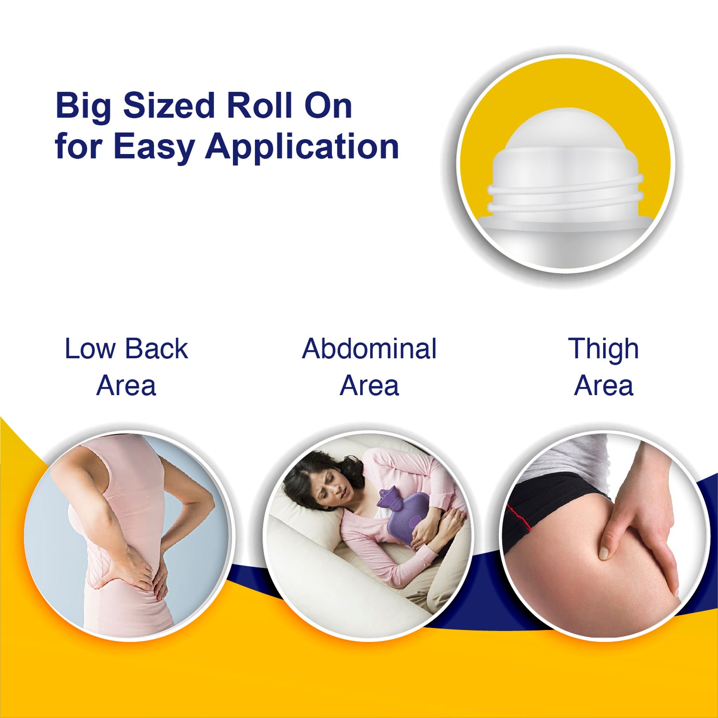 Sensur Ayurvedic Cramp Relief Roll On, 50ml, Fast & Safe Relief from Period Pain in Abdomen, Back & Thighs, Nilgiri, Kapur, Pudina, Lavang, Big Roll On for Easy Use, Soothing Aroma