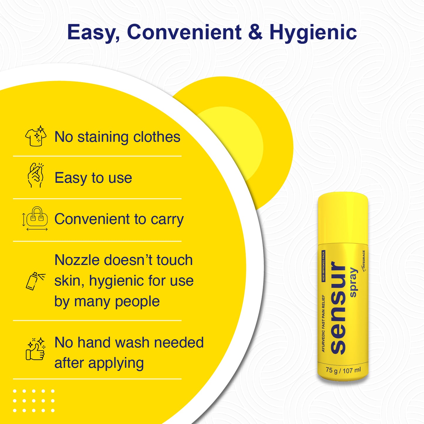 Sensur Ayurvedic Fast Pain Relief Spray, 107ml,  Safe for Men, Women & Kids, 100% Ayurvedic Formula with Fast Action