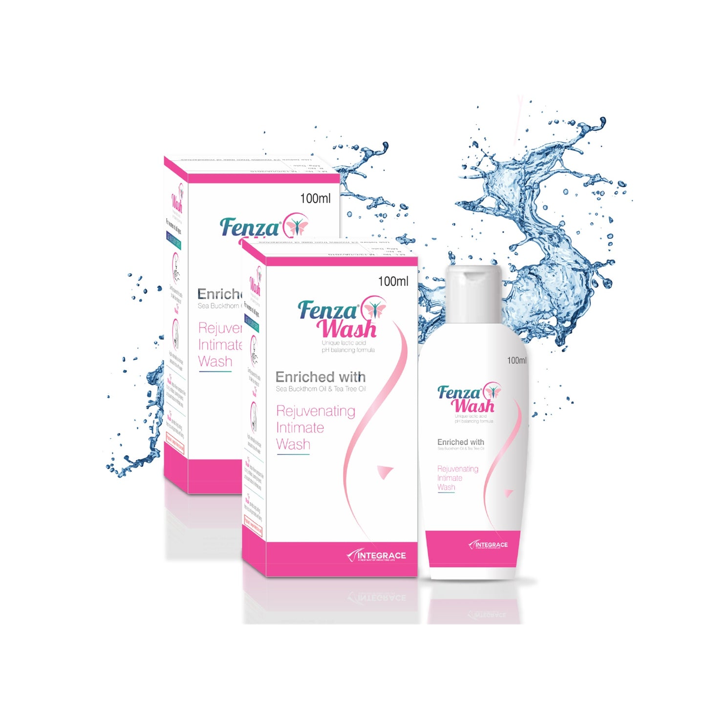 Fenza Wash Expert Intimate Hygiene Wash, 100 ml, Enriched with Tea Tree Oil & Sea Buckthorn Oil, Anti-Bacterial Properties prevents Infections, Itching, Irritation & Dryness