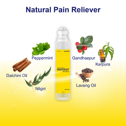 Sensur Natural & Ayurvedic Pain Relief Oil Roll on, 10ml
