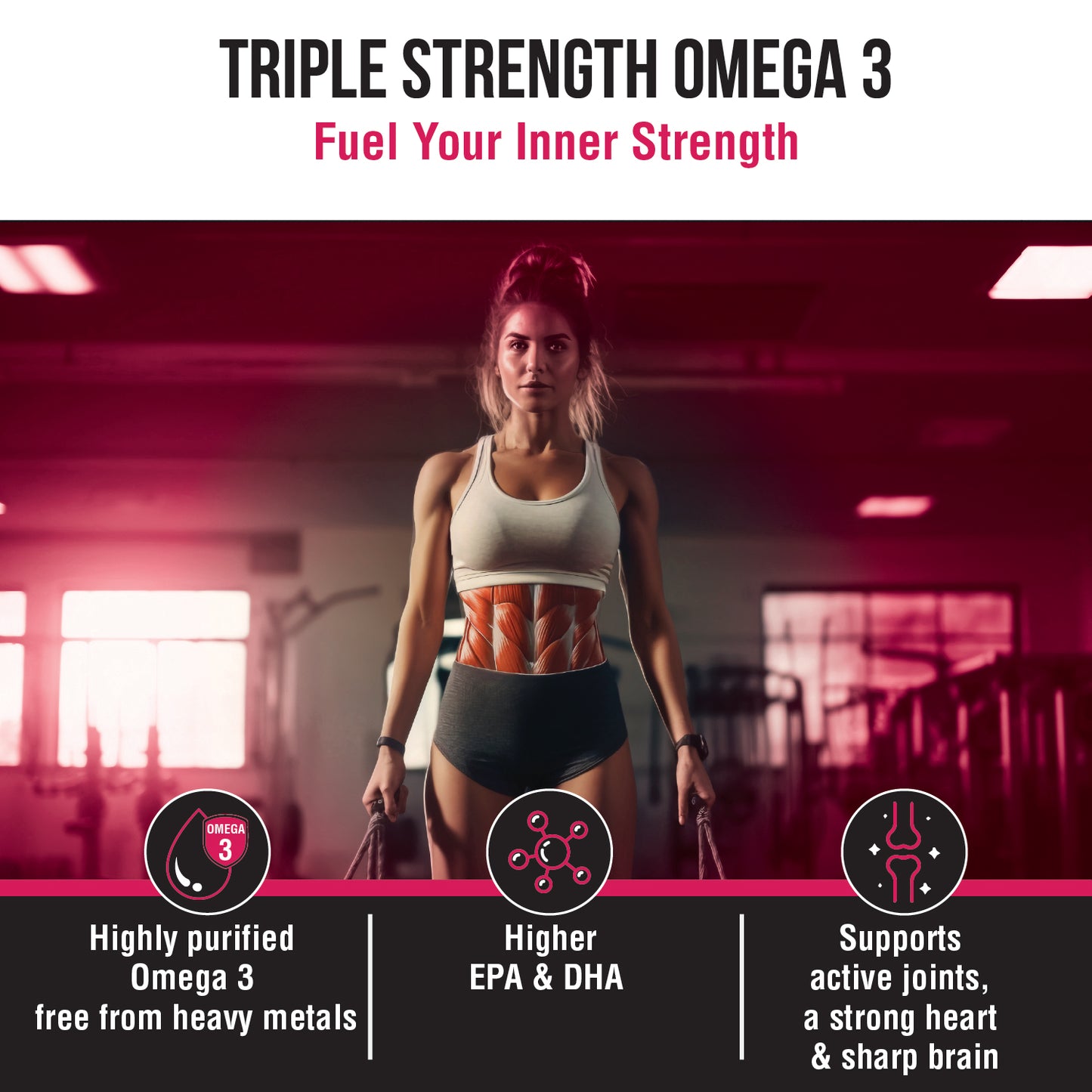 BON Omega 3 Fish Oil for Women 1250mg with Vitamin D3 & K2 – Easy to Swallow Smaller Softgels | 3X Triple Strength 560mg EPA & 400mg DHA | Supports Heart, Bone Health, Brain, Immunity, Healthy Skin & Hair | 90 Softgels | Non-GMO, Burpless, Anti-Reflux