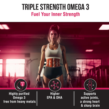 BON Omega 3 Fish Oil for Women 1250mg with Vitamin D3 & K2 – Easy to Swallow Smaller Softgels | 3X Triple Strength 560mg EPA & 400mg DHA | Supports Heart, Bone Health, Brain, Immunity, Healthy Skin & Hair | 90 Softgels | Non-GMO, Burpless, Anti-Reflux