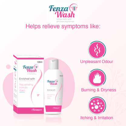 Fenza Wash Expert Intimate Hygiene Wash, 100 ml, Enriched with Tea Tree Oil & Sea Buckthorn Oil, Anti-Bacterial Properties prevents Infections, Itching, Irritation & Dryness