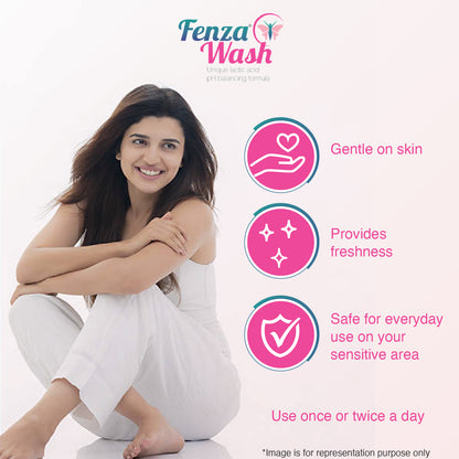Fenza Wash Expert Intimate Hygiene Wash, 100 ml, Enriched with Tea Tree Oil & Sea Buckthorn Oil, Anti-Bacterial Properties prevents Infections, Itching, Irritation & Dryness