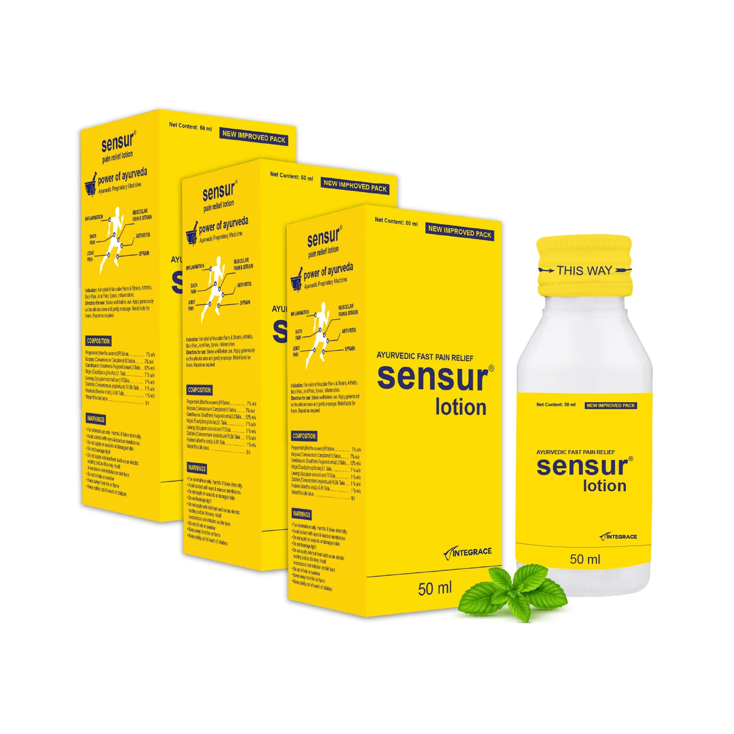 Sensur Natural & Ayurvedic Pain Relief Lotion, 50ml, Fast Relief, All Pains, One solution