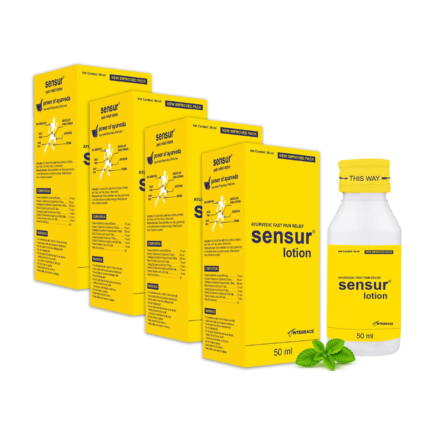 Sensur Natural & Ayurvedic Pain Relief Lotion, 50ml, Fast Relief, All Pains, One solution