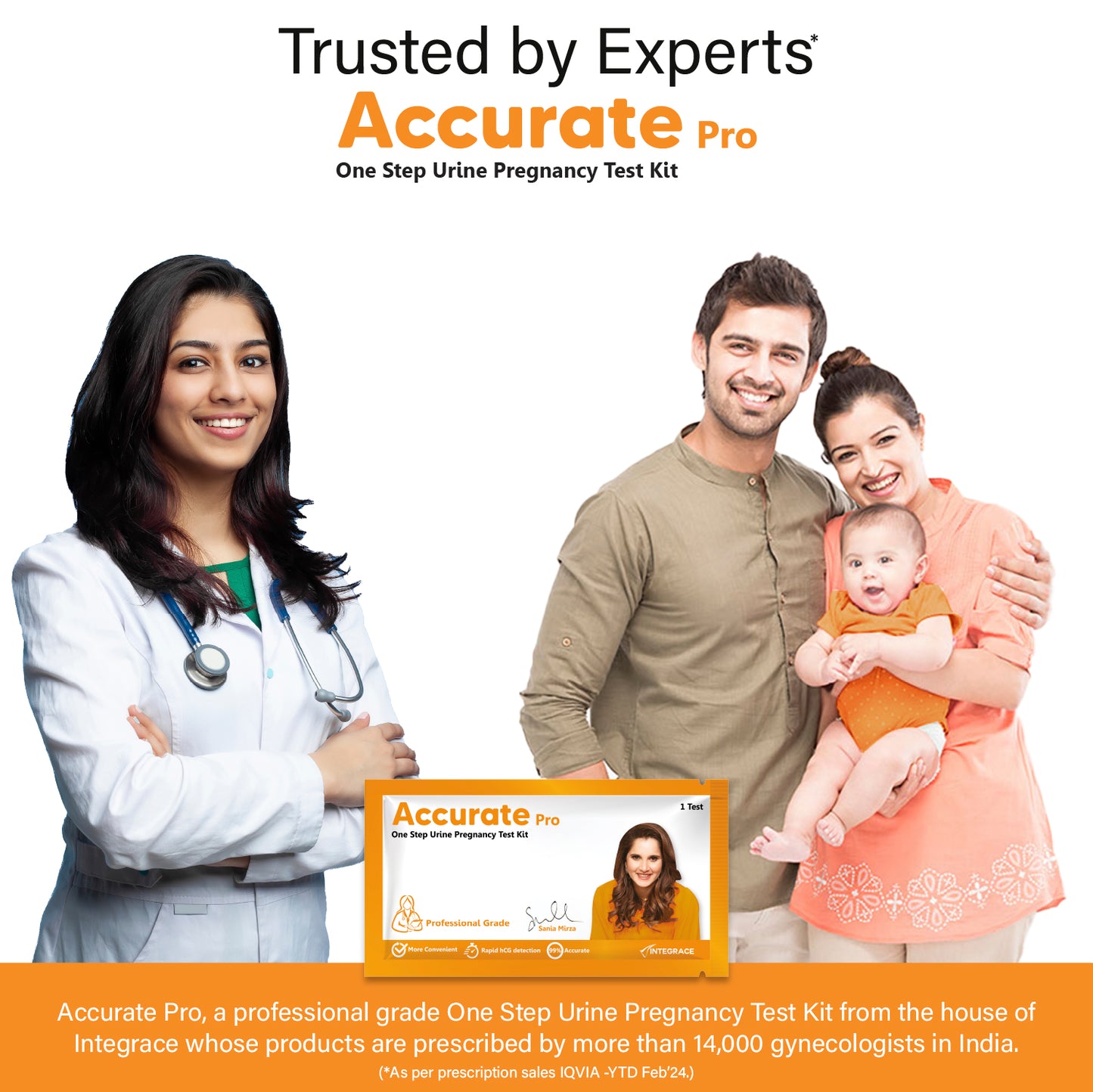 Accurate Pro One Step Urine HCG Pregnancy Test Kit, More than 99% Accurate, Easy to Use and Fast Results