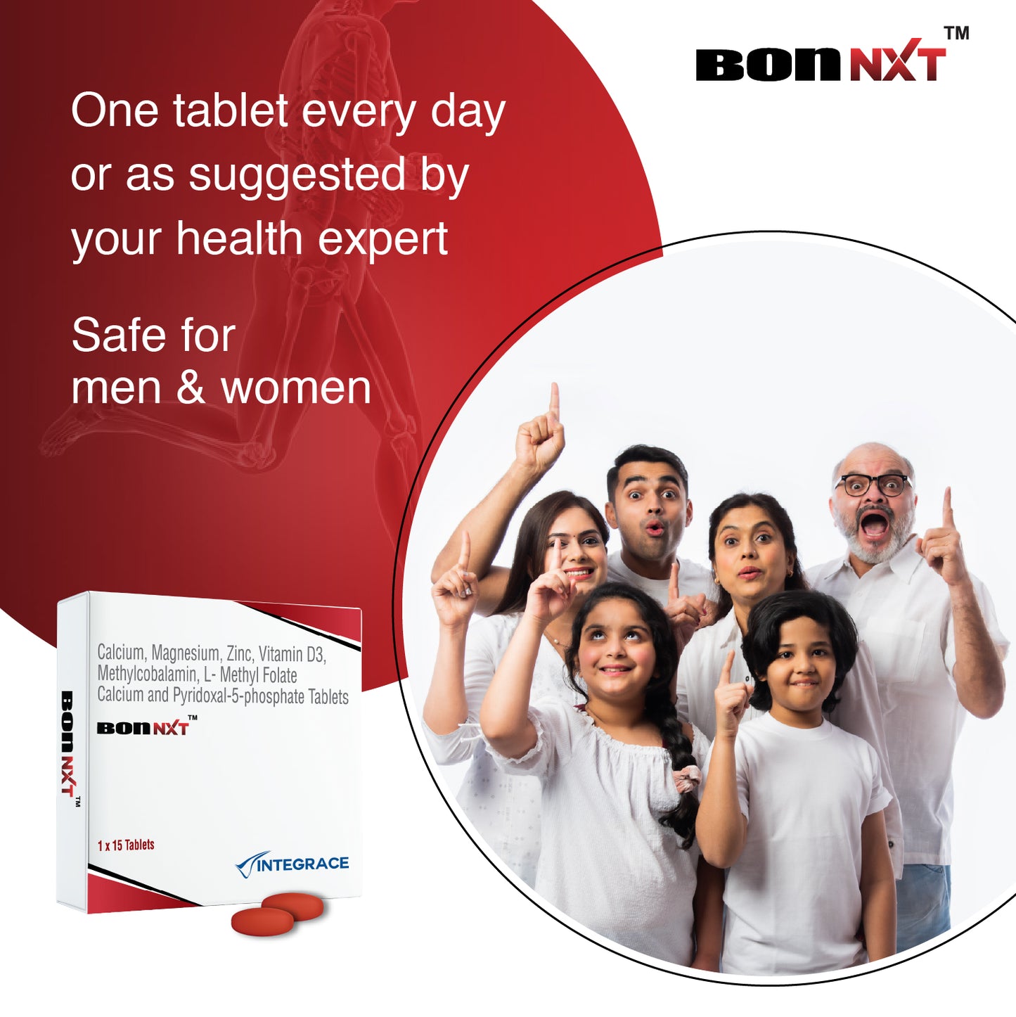 Bon NXT Multivitamin, Boosts Immunity, Improves Bone Health, Contains Zinc, Advanced Calcium, Magnesium, Vitamin D3, Vitamin B12 & Folic Acid, Daily Supplement for Men and Women